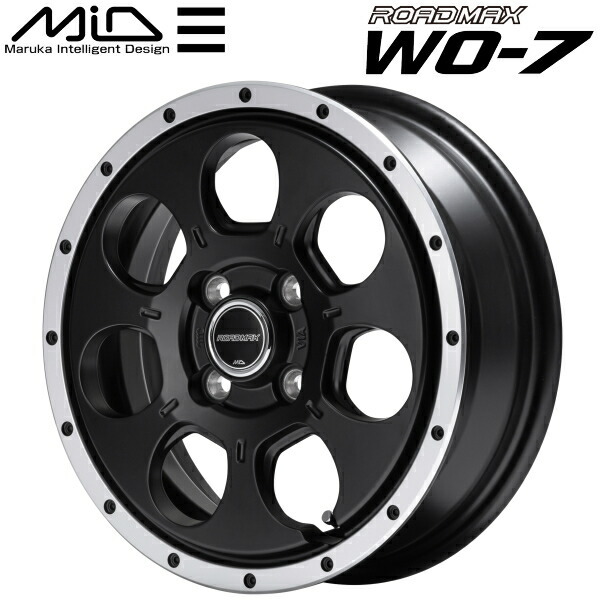 MARUKA MID ROADMAX WO-7 ホイール4本Set セミグロスブラック/フランジDC 6.0J-15インチ 6穴/PCD139.7 インセット+33_画像1