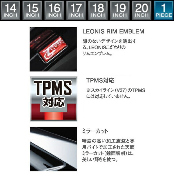 Weds LEONIS WX ホイール4本Set ハイパーシルバー/ミラーカット 8.5-20インチ 5穴/PCD114.3 インセット+35_画像3