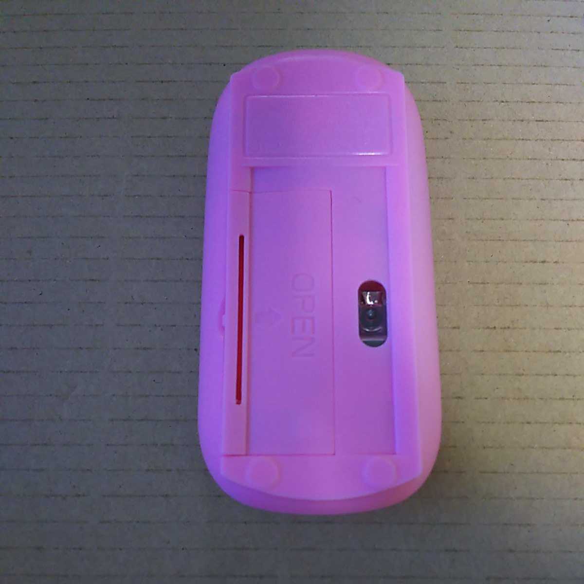 ◇ワイヤレスマウスサイレント 超薄型のUSB 2.4Gコンパクト省エネ ピンク_画像2
