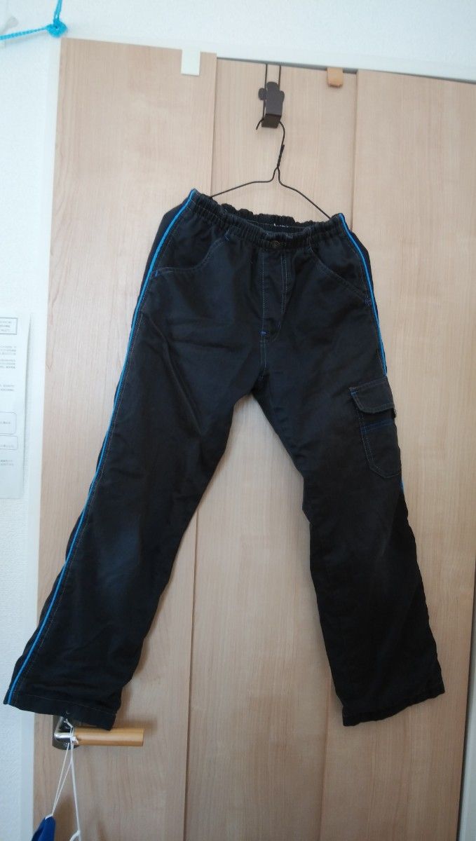 140キッズパンツ ブラック黒裏地付き   PANTS BLACK 中古 USED