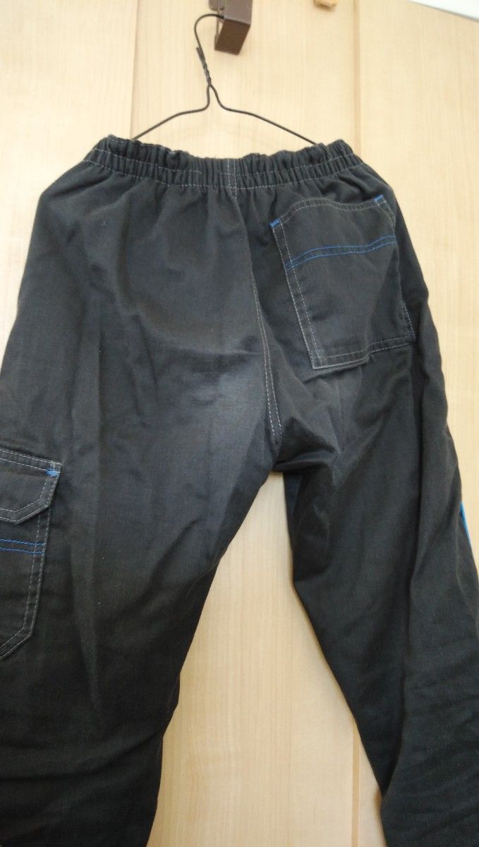 140キッズパンツ ブラック黒裏地付き   PANTS BLACK 中古 USED