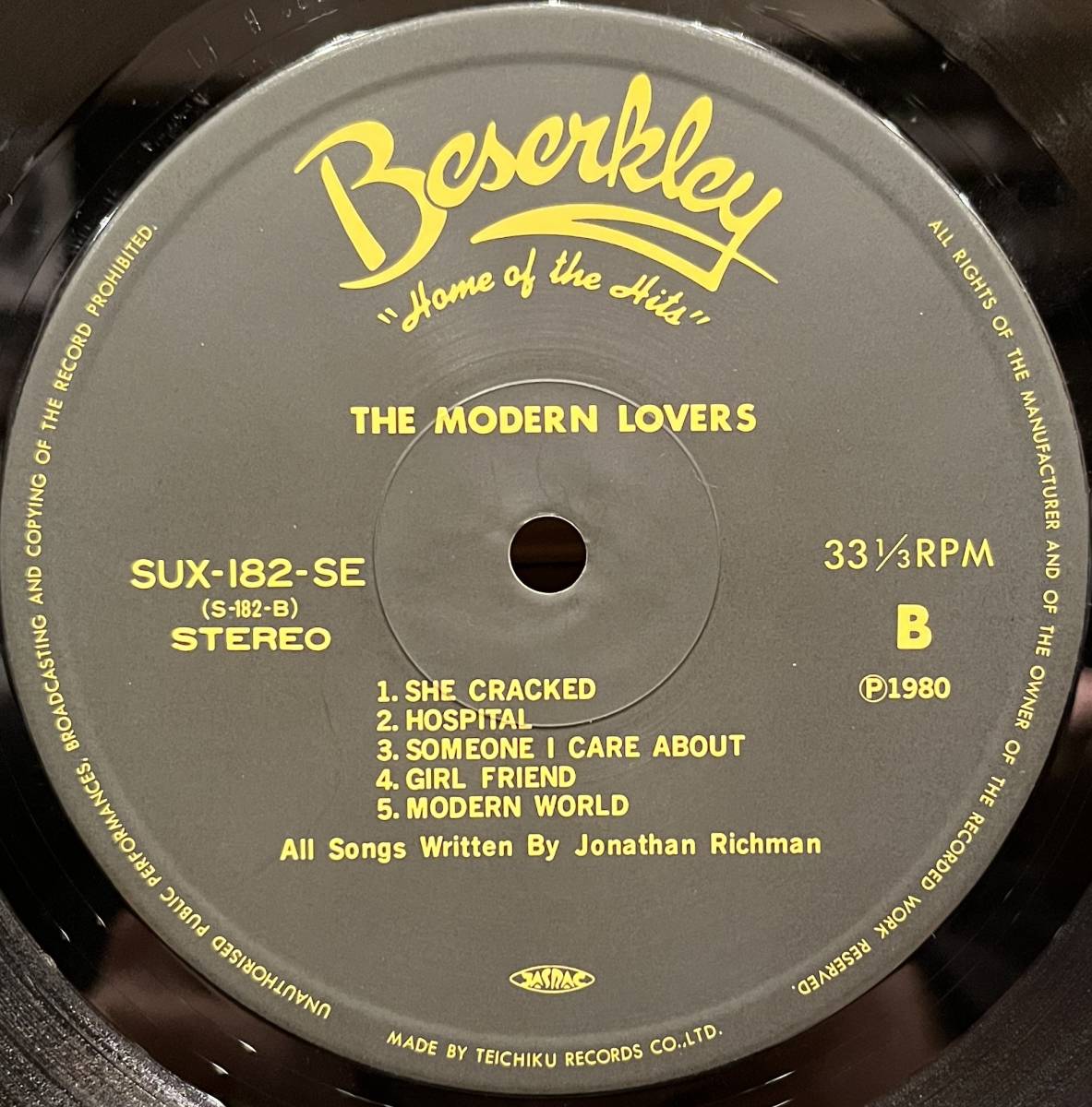 ◇希少!国内盤!帯付LP◇ジョナサン・リッチマン / ザ・モダン・ラヴァーズ Jonathan Richman / The Modern Lovers SUX-182-SE 甲本ヒロトの画像3