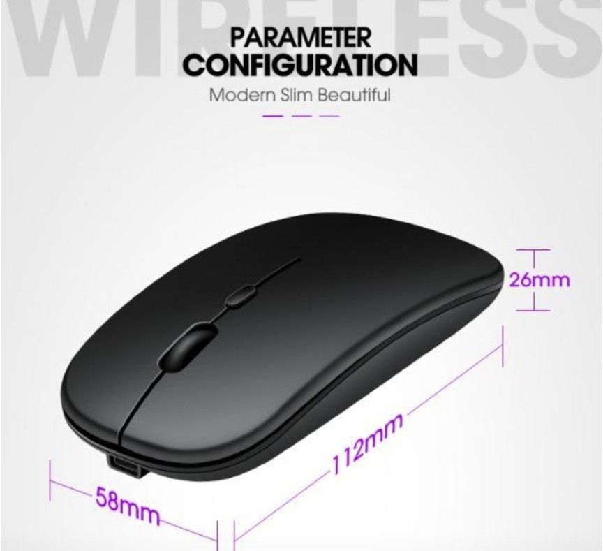 LEDワイヤレスマウス Bluetooth 軽量 薄型 USB 無線 静音 黒 ブラック8.