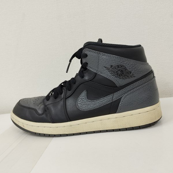 B259b [人気] NIKE ナイキ AIR JORDAN 1 RETRO MID エアジョーダン スニーカー 26.5cm ブラック×グレー 554724-041 | シューズ N_画像2