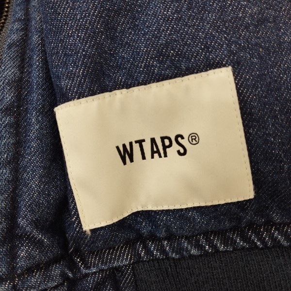 E054 [人気] WTAPS ダブルタップス フライトジャケット 02 インディゴブルー 222WVDT-JKM06 デニム ジップアップ | G★_画像7