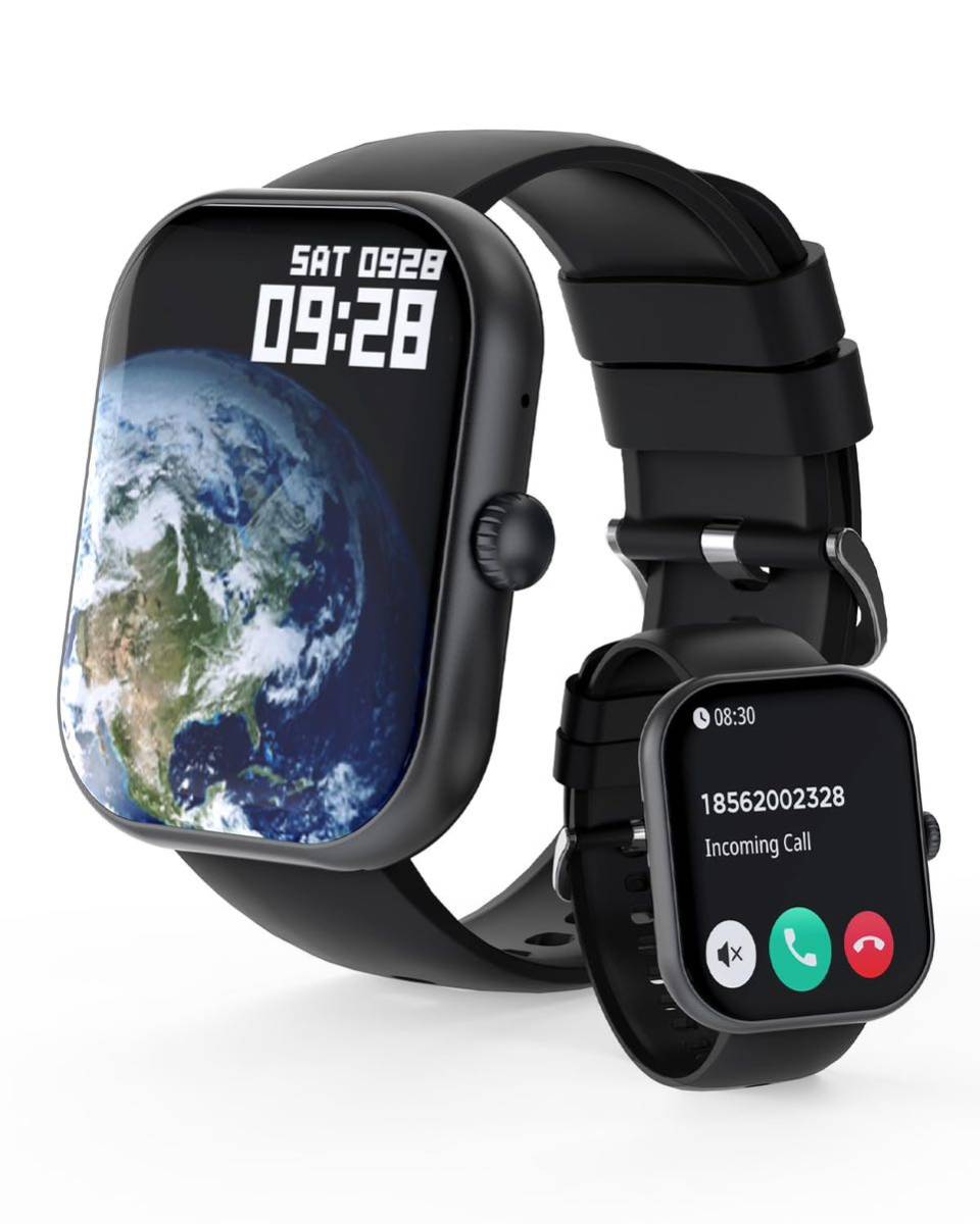 【2.01インチ大画面 通話機能付き】Bluetooth5.3 Smart Watch 着信＆メッセージ通知 アンドロイド対応 iPhone対応 活動量計歩数計音楽制御_画像1