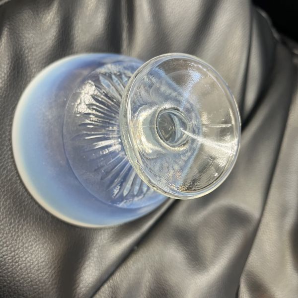 昭和レトロ 氷コップ 乳白ガラス　気泡ガラス　プレスガラス　かき氷　2客セット_画像5