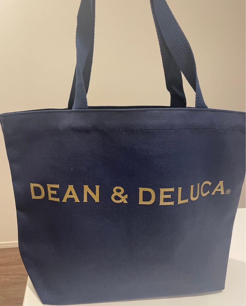 新品 DEAN&DELUCA ディーンアンドデルーカトートバッグネイビーLサイズ