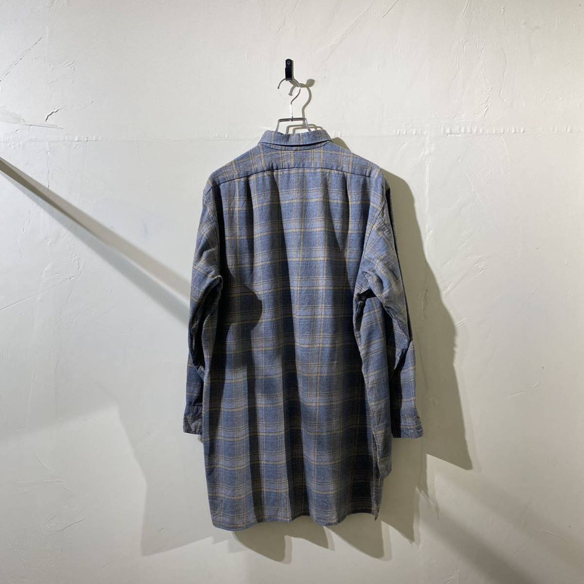 vintage euro grand farther check shirt ヨーロッパ古着 ビンテージ グランパシャツ チェックシャツ 長袖 70s 80s_画像9