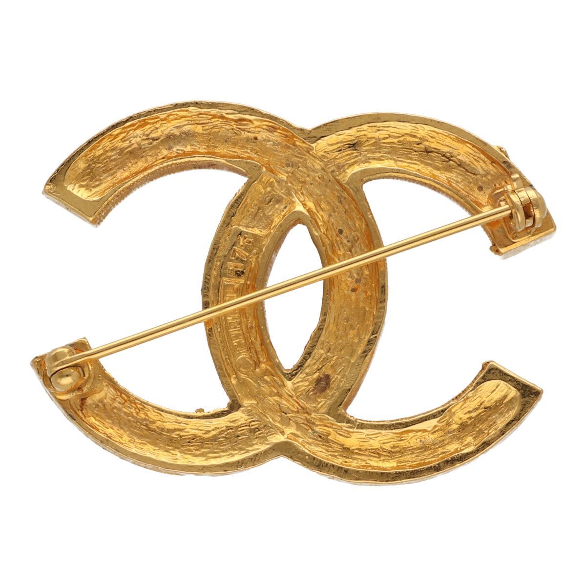 【中古】 CHANEL シャネル ココマーク ラインストーン ブローチ ゴールド ヴィンテージ アクセサリー 24002822 RS