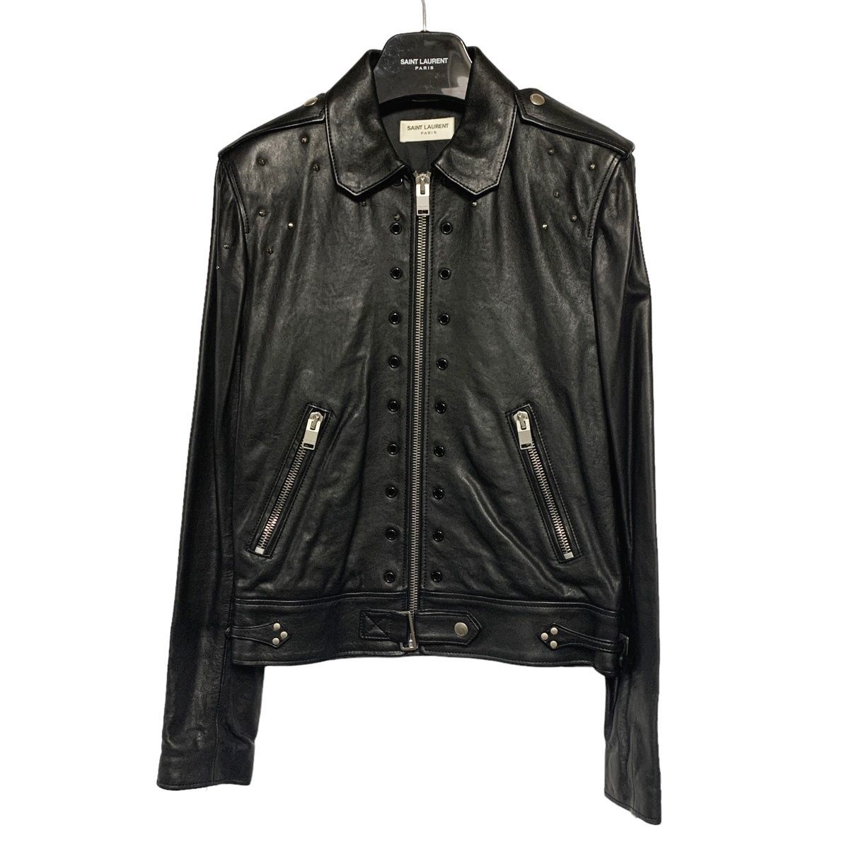 【中古】 Saint Laurent サンローラン スタッズ シングル ライダースジャケット 344669 Y5EC1 20011866 AO_画像1