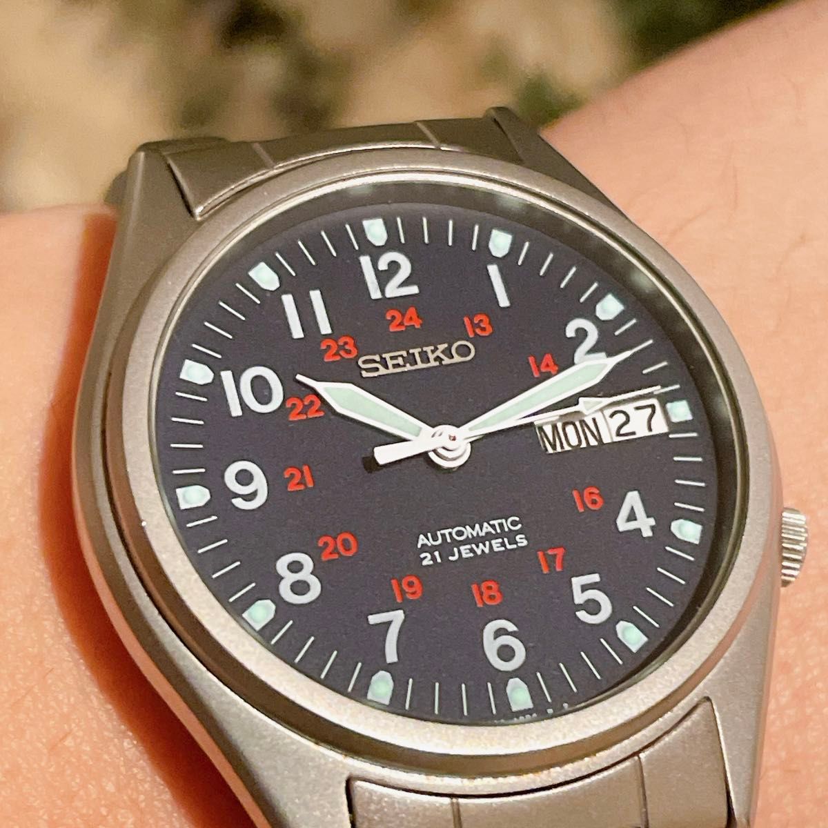 セイコー SEIKO 7S26-00D0 SNX429 ミリタリー 自動巻き