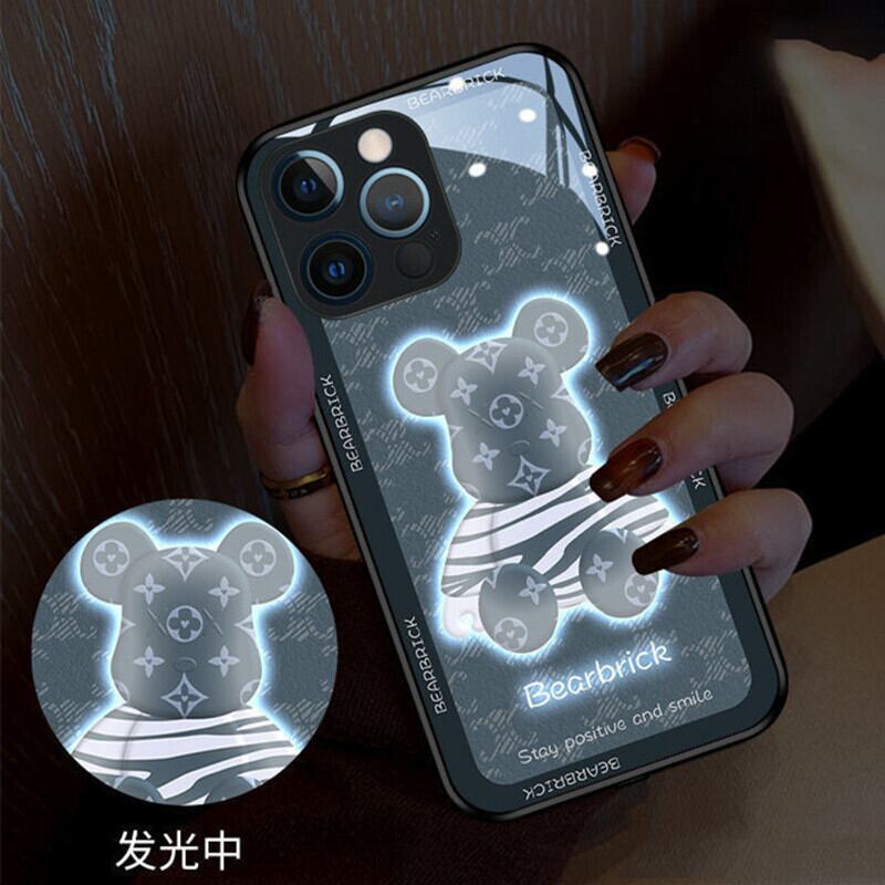 iPhone15 14 13 new arrival glass arrival luminescence shines smartphone case Brown gray 