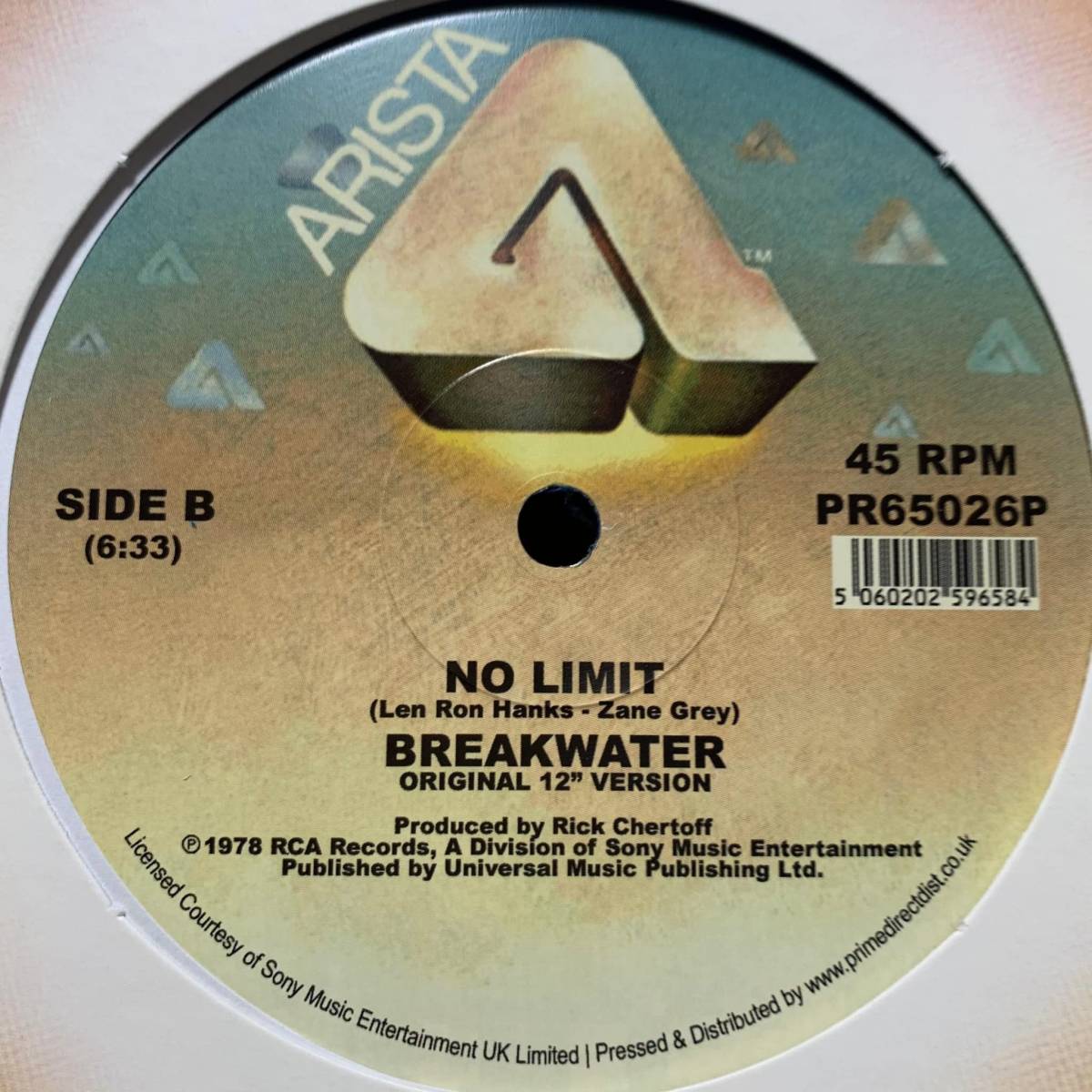 新品!!◆ Breakwater - No Limit (A Mike Maurro Remix) 8:39分◆12inch UK盤 の画像2