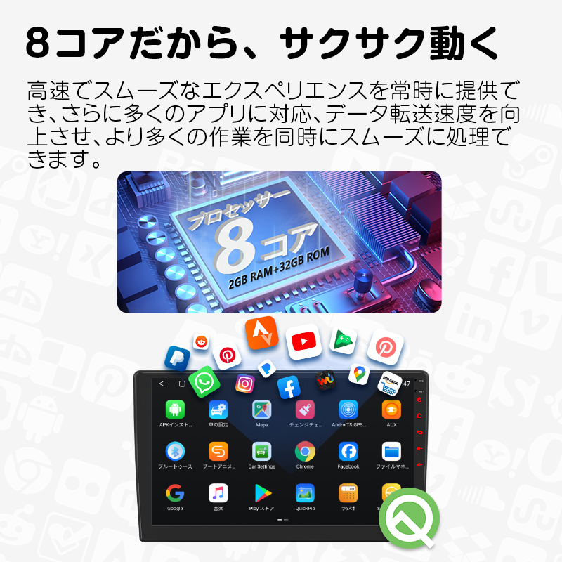ディスプレイ オーディオ カーオーディオ一体型ナビ カーナビ android 搭載 10.1インチ　b-32_画像4
