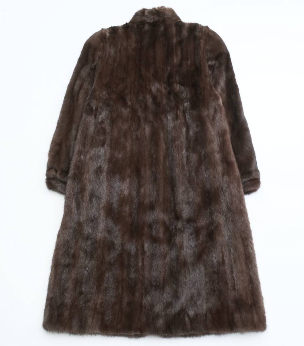 GP3685▲最高級毛皮 ミンク ファーコート/ロングコート MINK リアルファー ブラウン系 サイズ15号_画像2