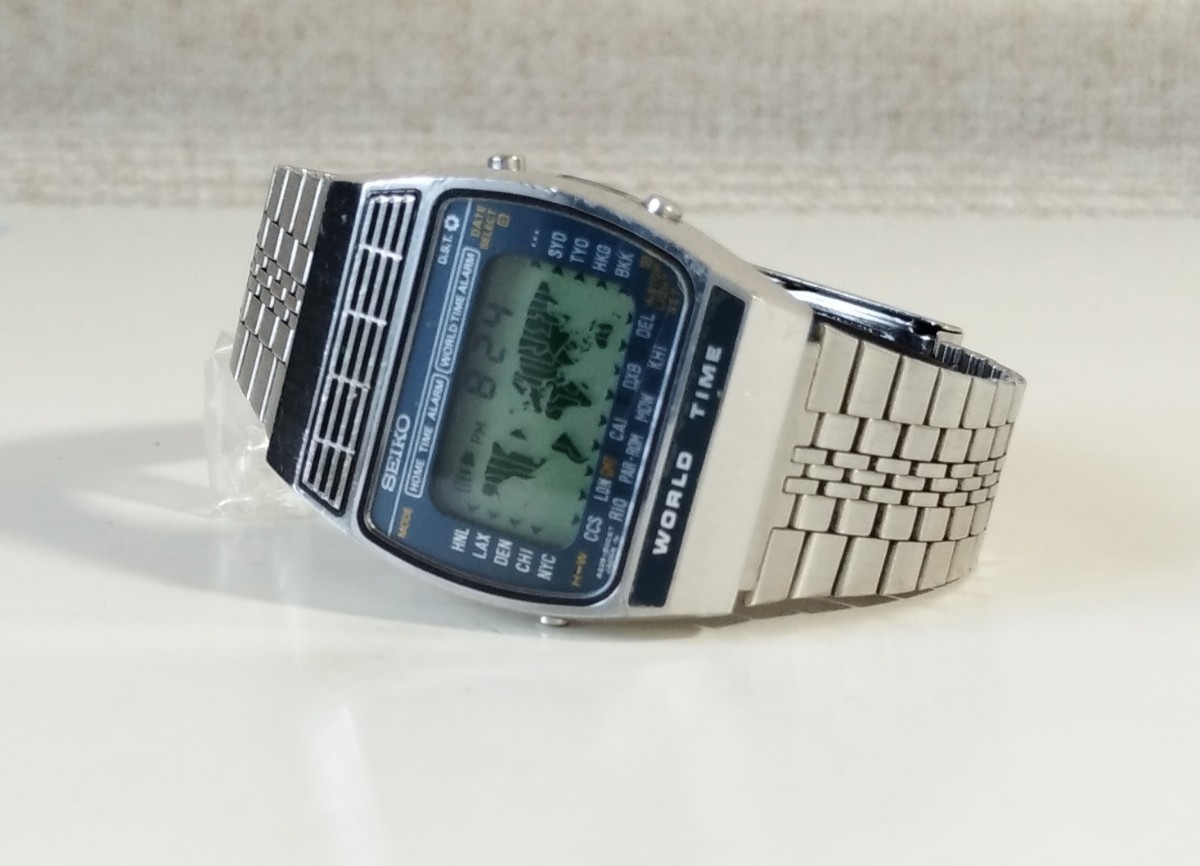 ジャンク　SEIKO　セイコー　ワールドタイム　アトラス　LC　クォーツ　 クロノグラフ　アラーム　デジタル　腕時計　_画像1