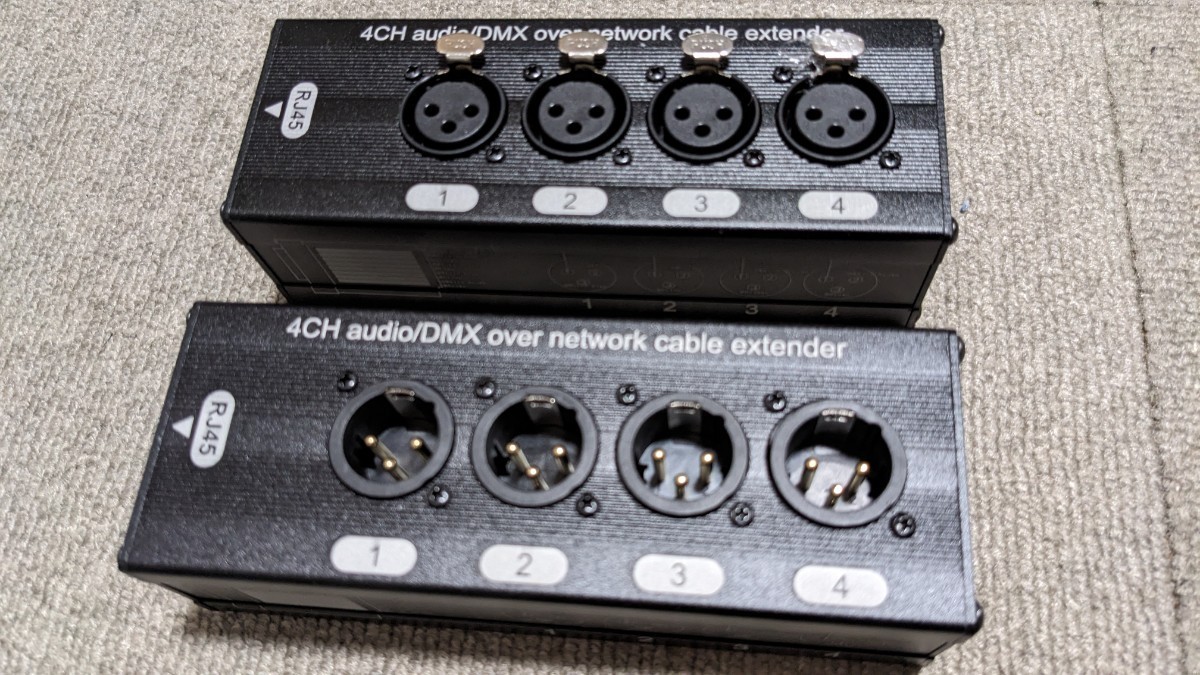 XLR 4CH イーサコン用パラボックスセット(Cat5Lanで300m4chテスト済み)_画像3