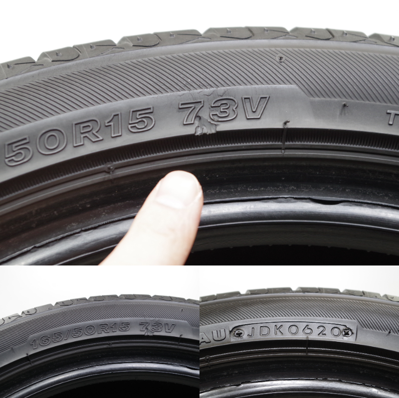 F-79(送料無料/代引きOK)ランクｎ.D 165/50R15 SEIBERLING SL201 2020年 4.2～4.4mm 夏タイヤ 4本SET 履きつぶし用♪_画像8