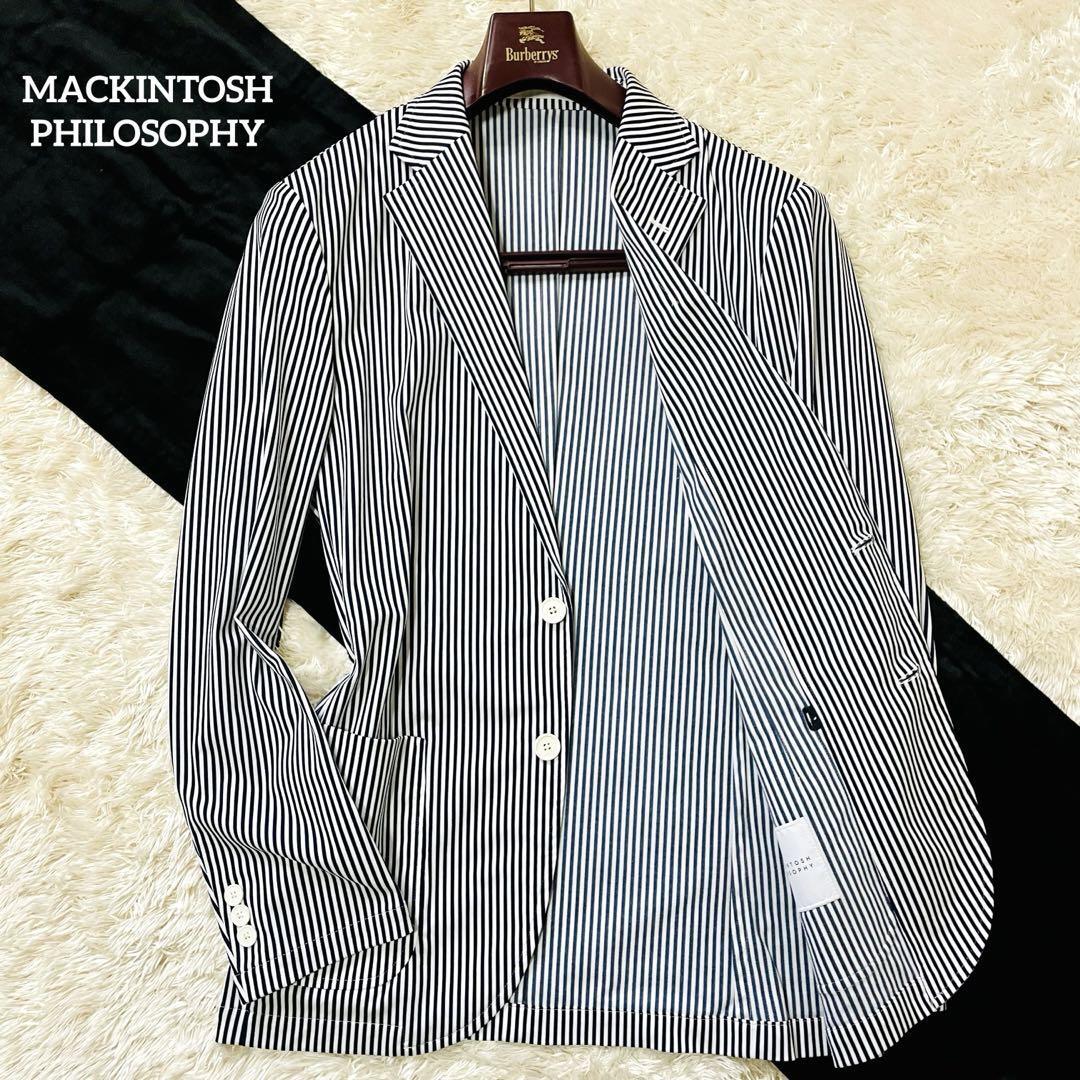 【MACKINTOSH/マッキントッシュ/未使用級】テーラードジャケット【ストライプ/アンコン/メンズ/アウター/上着/春夏/Lサイズ】