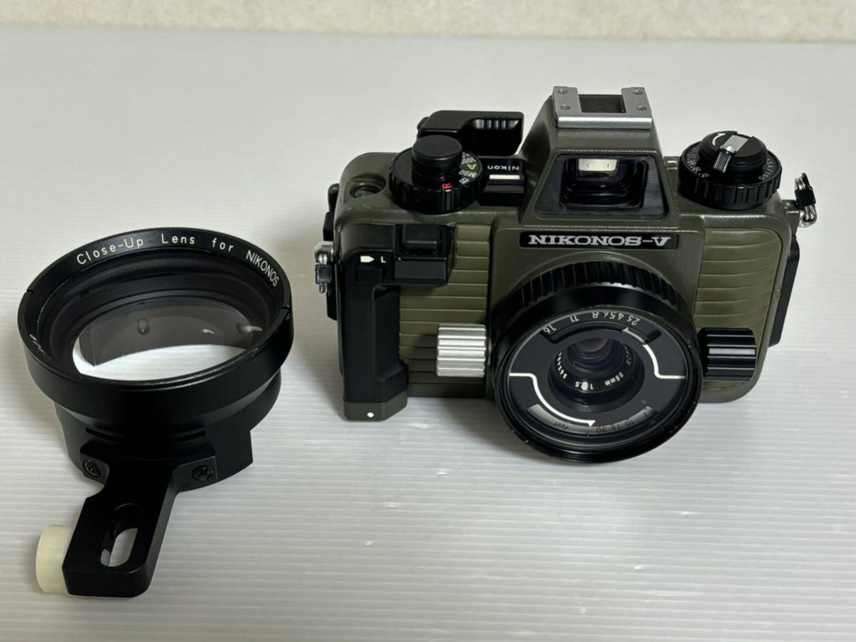 ニコン NIKON NIKONOS ニコノス V 水中カメラ モスグリーン レンズ 35mm 1:2.5 Close-Up Lens付属_画像1