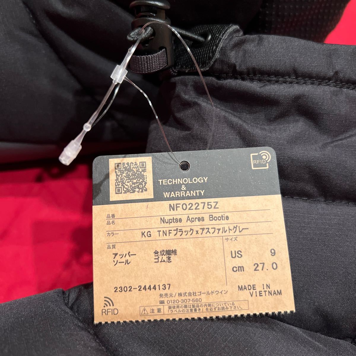 定価14,960円　27㎝　THE NORTH FACE　ノースフェイス　Nuptse Apres Bootie 550　ヌプシ ブーティー　新品　ダウン スノーブーツ ブラック_画像9