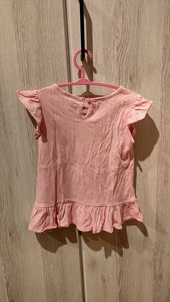 GAP 　ギャップ　キッズ　100センチ　ピンク女の子　肩フリル　Tシャツ_画像2