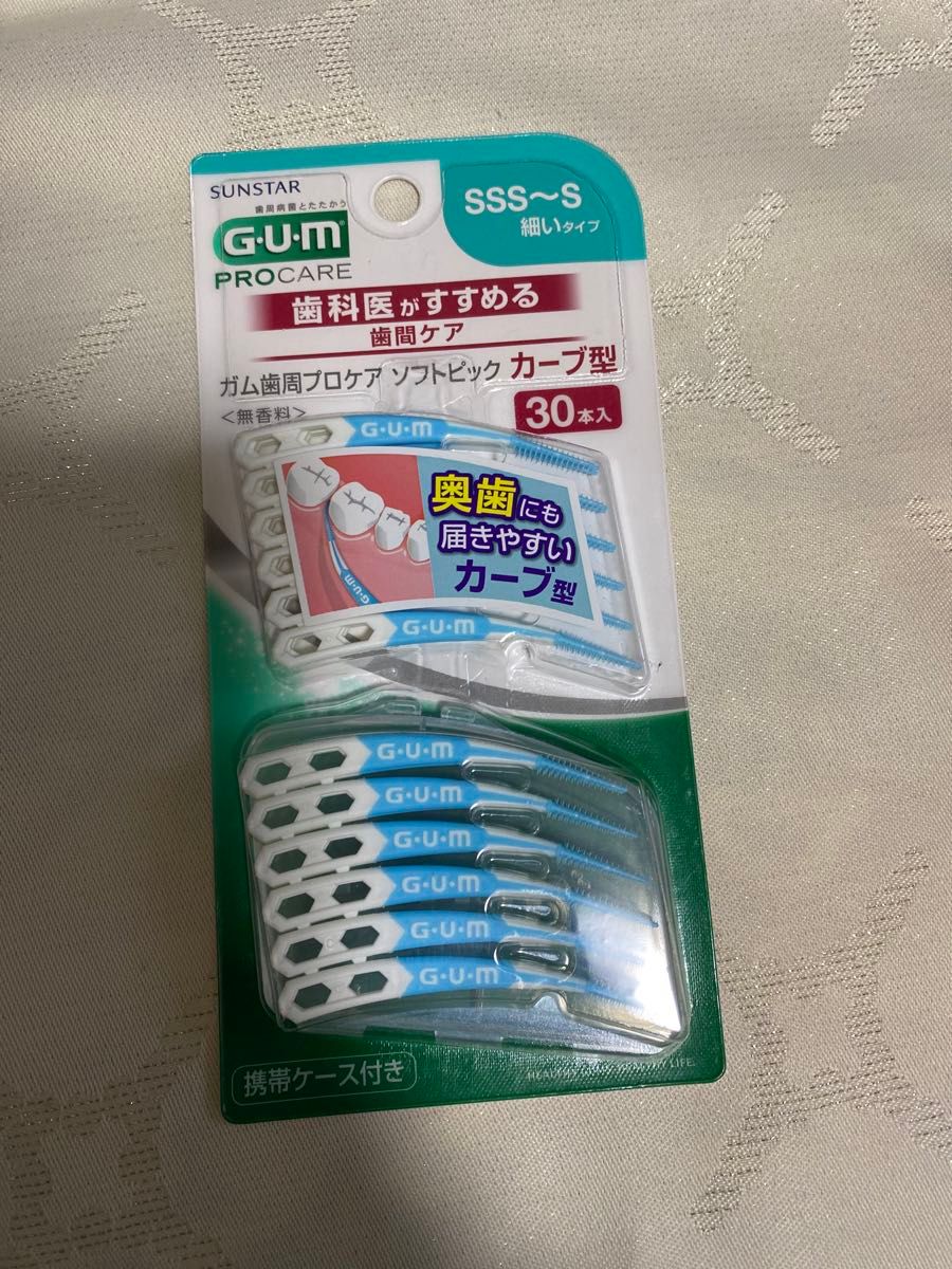 クリーンデンタルF 50g ４本、GUM プロケア　ガム歯周プロケア　ソフトピック　カーブ型　SSS〜S 細いタイプ　３０本入