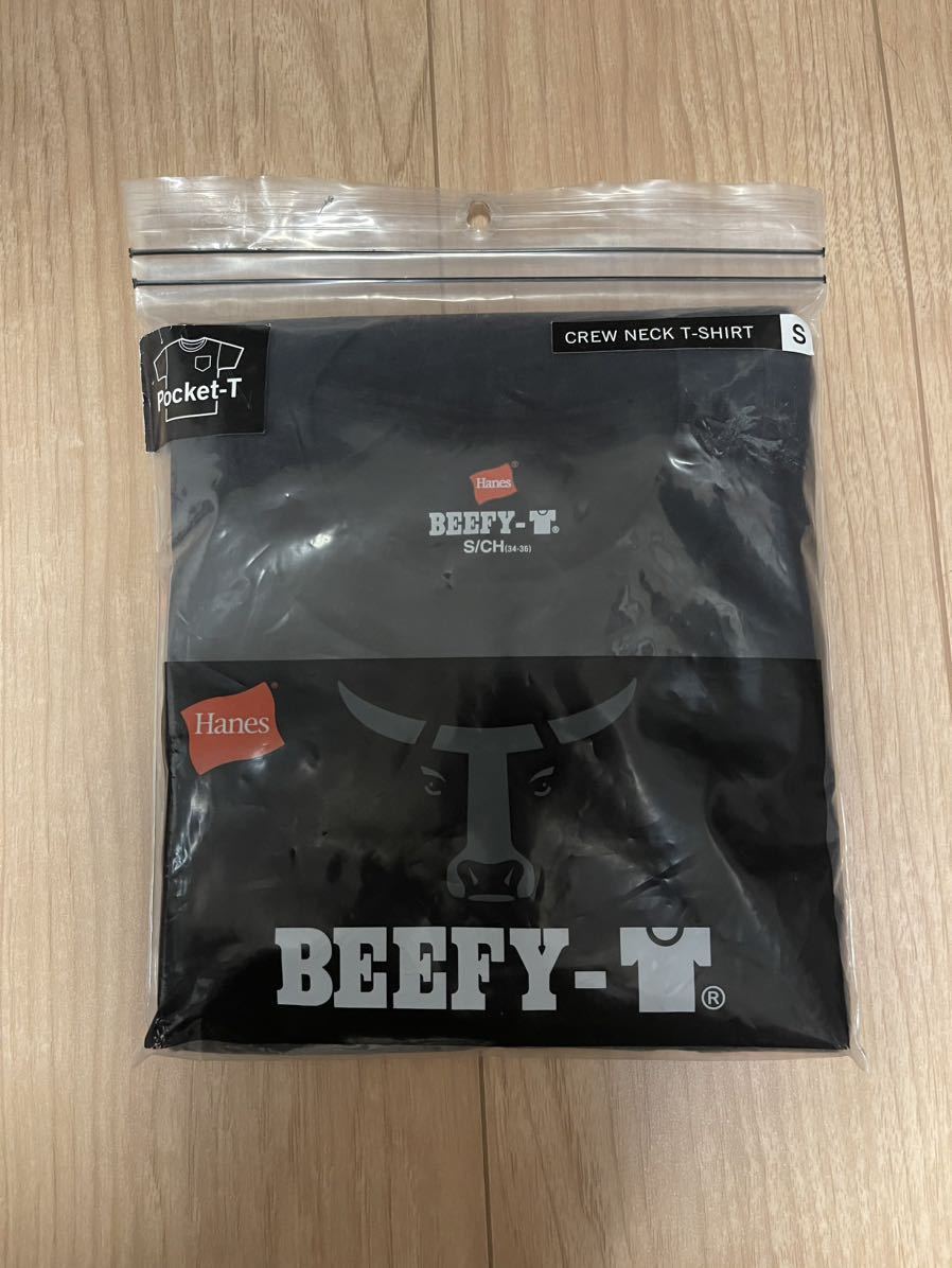 【新品未使用】Hanes BEEFY-T ヘインズ ビーフィーポケットTシャツ サイズS ブラック_画像1