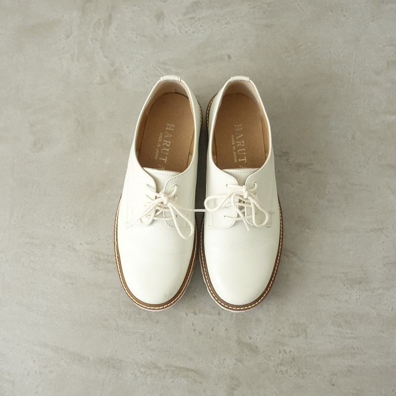 // Hal taHARUTA * leather race up shoes 22.5* white white leather shoes (sh5-2401-55)[10B42]