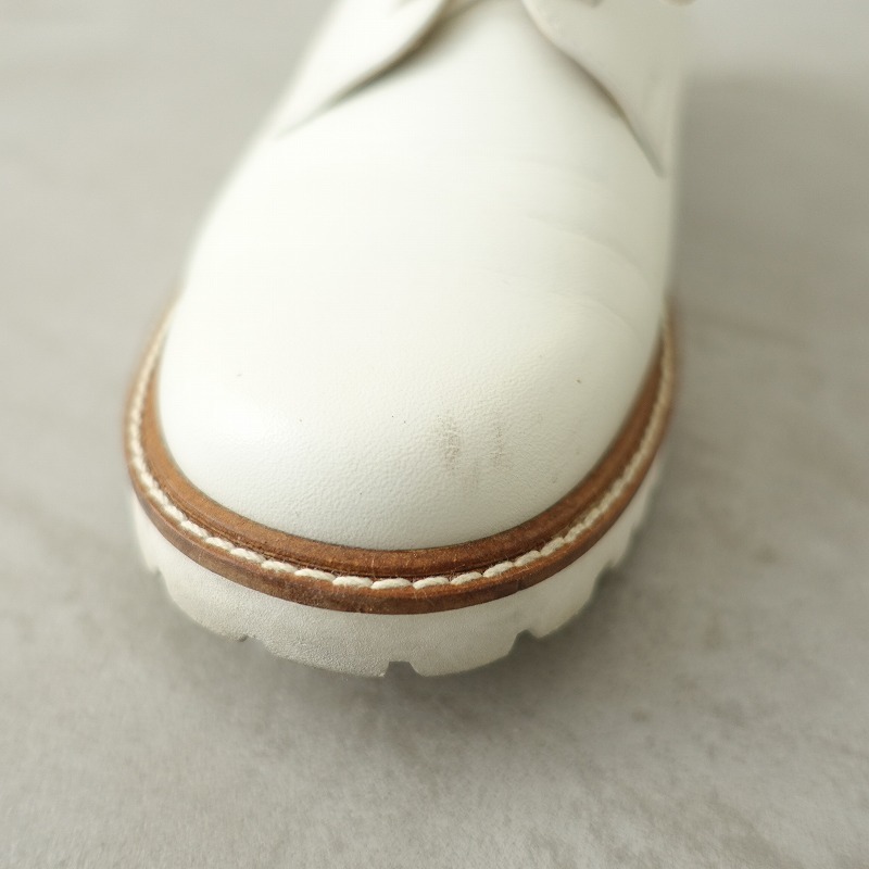 // Hal taHARUTA * leather race up shoes 22.5* white white leather shoes (sh5-2401-55)[10B42]