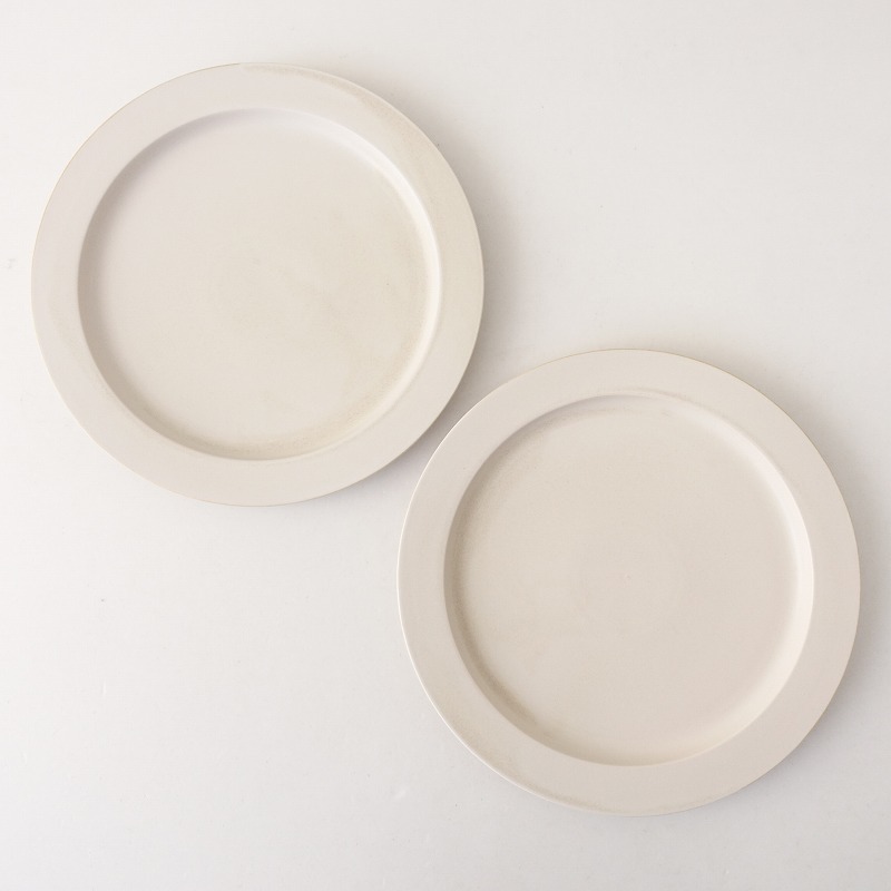 //イイホシユミコ yumiko iihoshi *unjour matin plate suna プレート 2枚セット*オフホワイトお皿【陶器】(wa84-2312-21)【40B42a】_画像1