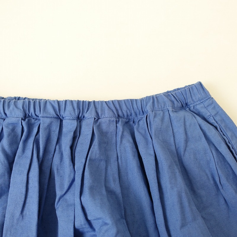 //【定価1.1万】ナチュラルランドリー NATURAL LAUNDRY *ビエラタックスカート*2綿麻ブルーゴムフレアロング(sk25-2401-306)【80B42】_画像6