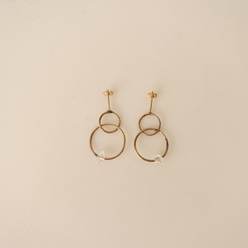 // accessory mauaccesories mau * is -kima- earrings * Gold Circle crystal small articles K10(ac88-2401-43)[11B42]