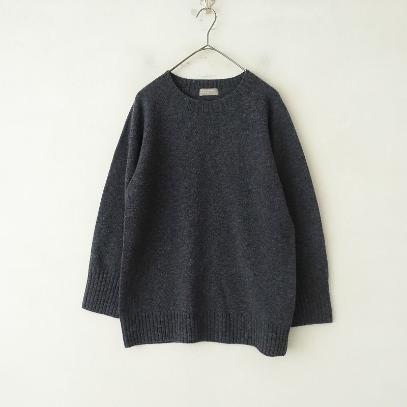 //マーガレットハウエル MARGARET HOWELL *ウールカシミヤシームレスニットプルオーバー*2チャコールグレー(2-2401-649)【11B42】_画像1