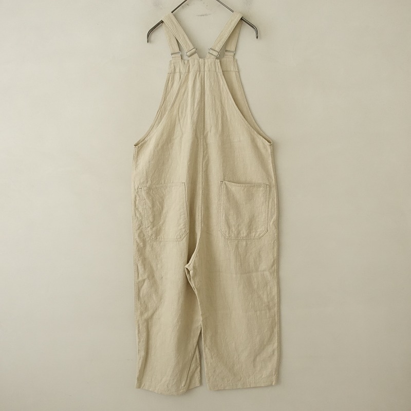 //[ regular price 2.5 ten thousand ] Johnbull Johnbull *linen cotton overall pants *Skinali color wide all-in-one . opening (2-2401-703)[41B42]