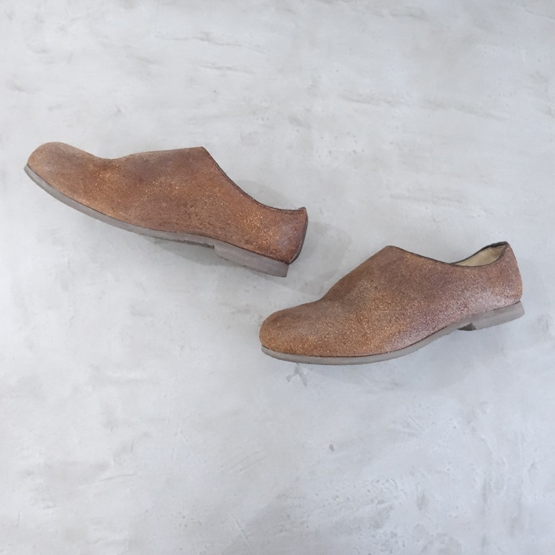 //naka blur nakamura * slip-on shoes 24.5* Brown leather shoes leather shoes (sh5-2401-106)[32B42]