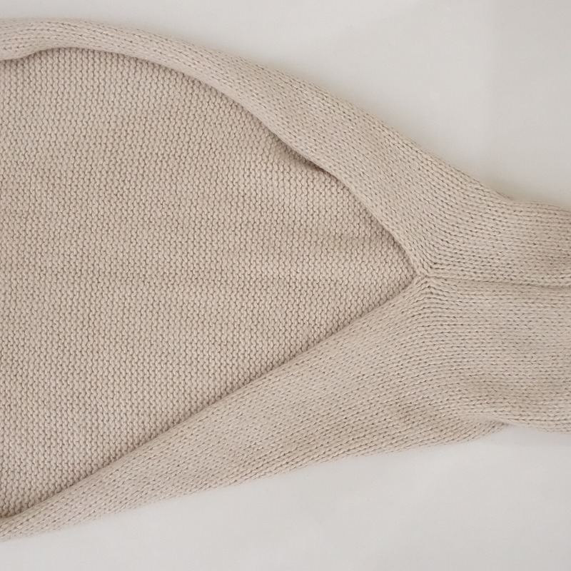 //ホワイト whyto. *KNIT MUFF CARDI*ウールモヘヤ混厚手起毛羽織ボレロオープンレクタングルライトベージュ(27-2402-77)【72B42】の画像6