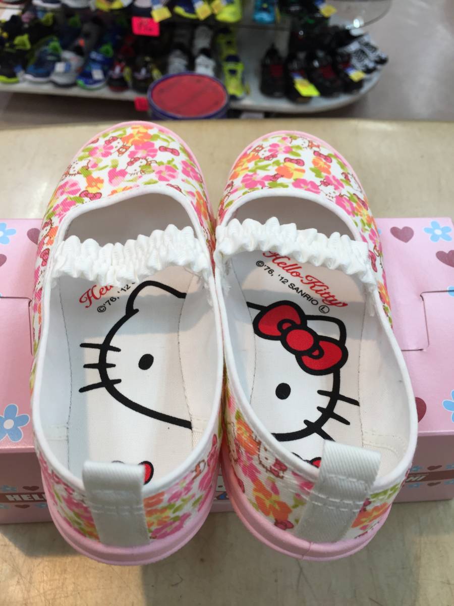  новый товар быстрое решение 19.0cm*ASAHI Asahi сменная обувь сверху обувь Sanrio Hello Kitty S04 Kids школьные туфли * безопасность безопасность оборка частота! сделано в Японии 