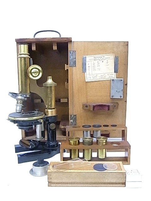 e11144 microscope E.Leitz Wetzlarlaitsu single eye microscope antique special case 