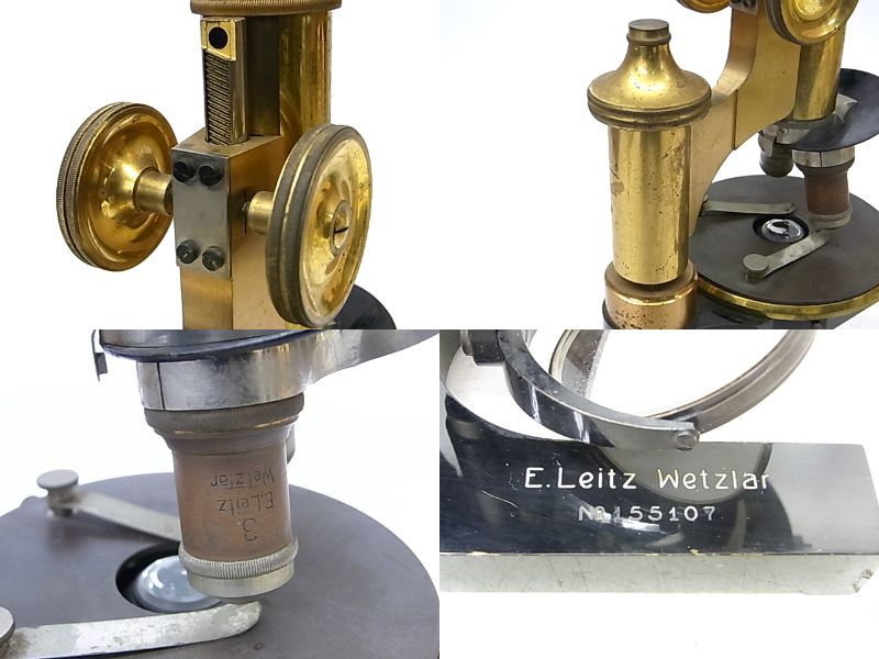 e11144 microscope E.Leitz Wetzlarlaitsu single eye microscope antique special case 