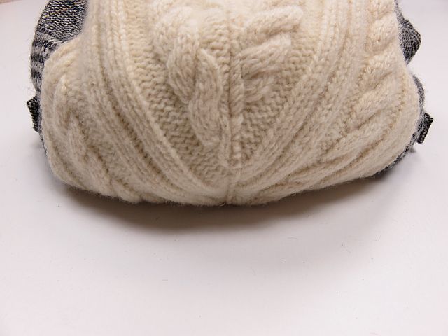  Arnold Palmer hunting cap hat knitted cable braided Point embroidery white gray check pattern 