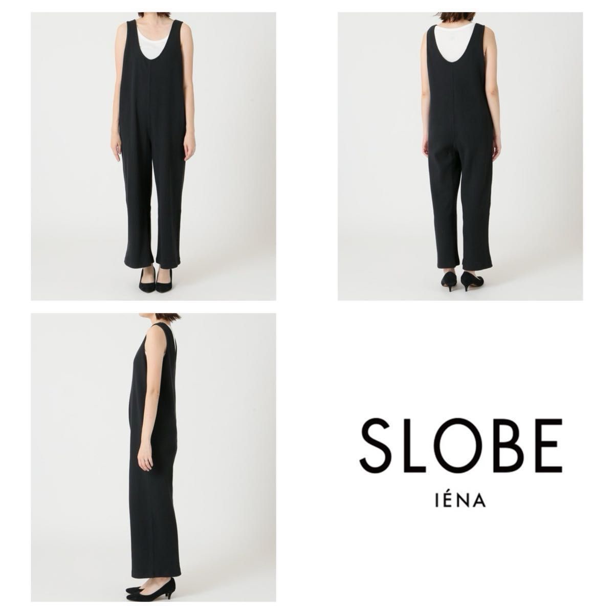 特別価格 美品 ベアワッフルサロペット【手洗い可能】 SLOBE IENA サロペット・オーバーオール・オールインワン
