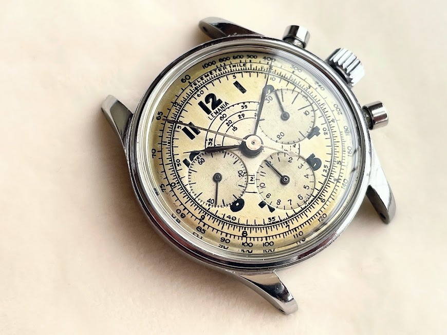 １９４０～５０年代　　LEMANIA　　　Chronograph　　　ジャンク品　　　_ケース、ダイアルに目立つ傷はありません