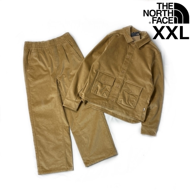 1円～!売切!【正規新品】THE NORTH FACE UTILITY CORD SHACKET&EASY PANTS セットアップ コーデュロイ シャツ US(XXL)ベージュ 210903-120_画像1