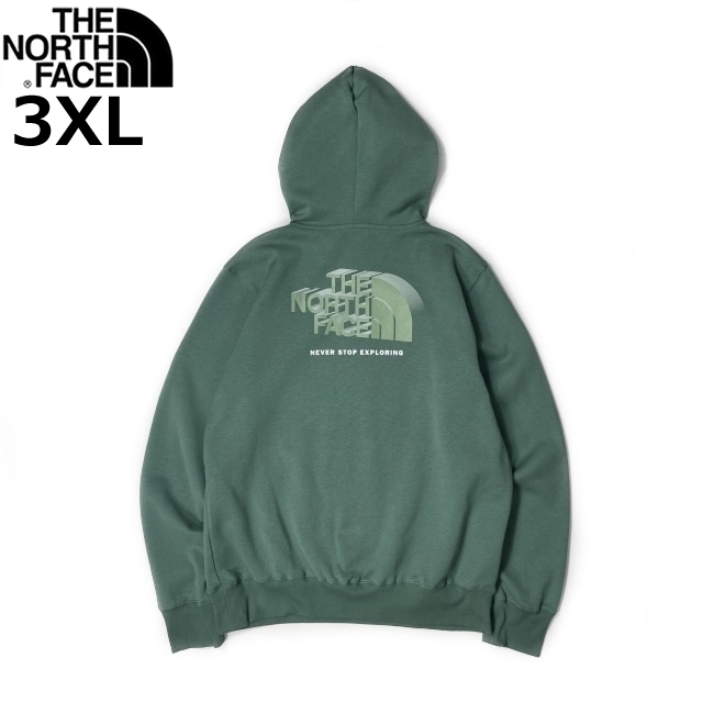 1円～!売切!【正規新品】THE NORTH FACE◆BOX NSE PULLOVER HOODIE プルオーバー パーカー 3D 2023最新 US限定 裏起毛(3XL)緑 181130-30_画像3