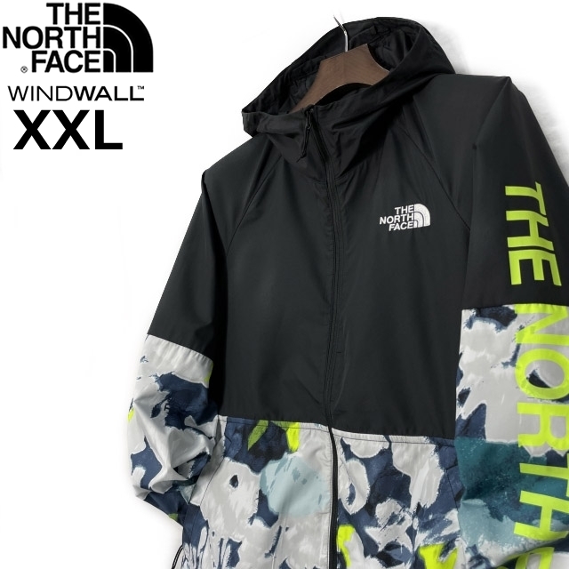 1円～!売切!【正規新品】THE NORTH FACE◆PRINTED FLYWEIGHT HOODIE 2.0 ウインドパーカー US限定 2023最新 防風(XXL)黒 紺 総柄 180915-50_画像2