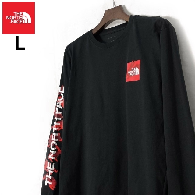 1円～!売切!【正規新品】THE NORTH FACE◆L/S LUNAR NEW YEAR TEE 長袖 Tシャツ ロンT US限定 ボックスロゴ うさぎ(L)黒 180902-23_画像2