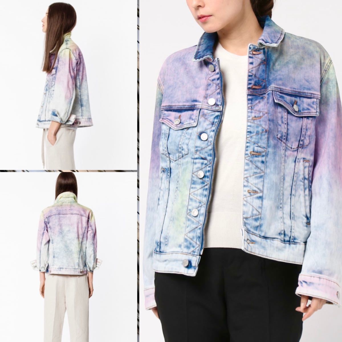 ZADIG&VOLTAIRE The tig Evo ru tail Kase Tie Dye Denim Jacket Thai large dyeing Denim jacket lady's G Jean XS S M