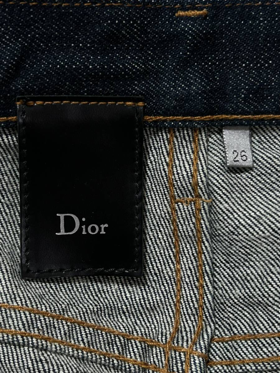 Dior homme Dior Homme 8H3110530184 кнопка fly Denim брюки не кромка прямой сделано в Японии темно синий 26 BJBD.B